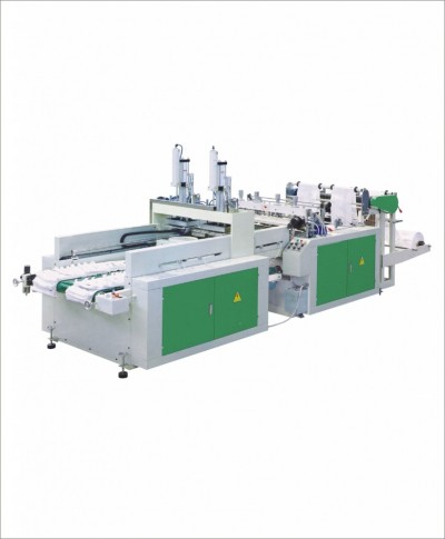 MD-DFR350X2B Full automatic T-shirt bag making machiine (heat sealing heat cutting two lines)